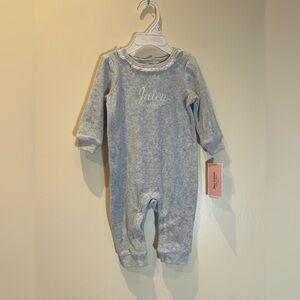 Juicy Couture Velour Baby Girl Bodysuit 6-9M NWT $55 Lace Ruffle Embroidered
